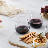 JoyJolt® 18.2oz. Black Swan Stemless Red Wine Glasses, 4ct.