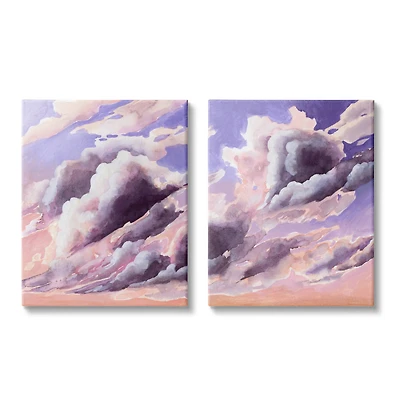 Stupell Industries Cumulus Cloudy Sky Blue Orange SunsetCanvas Wall Art