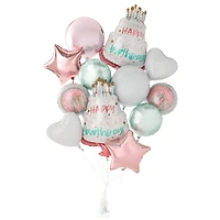 Happy Birthday Cake Foil Balloon Bundle