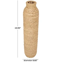 40" Brown Seagrass Handmade Vase