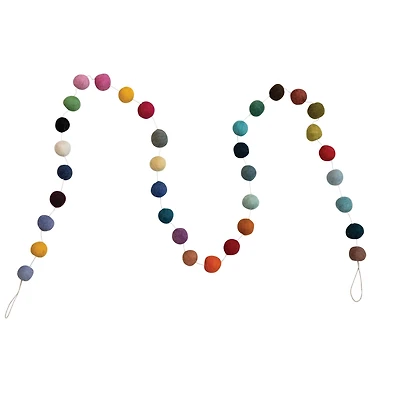 Hello Honey® 6ft. Multicolor Handmade Wool Felt Ball Garland