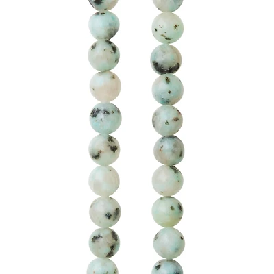 White Kiwi Stone Round Beads, 8mm by Bead Landing™