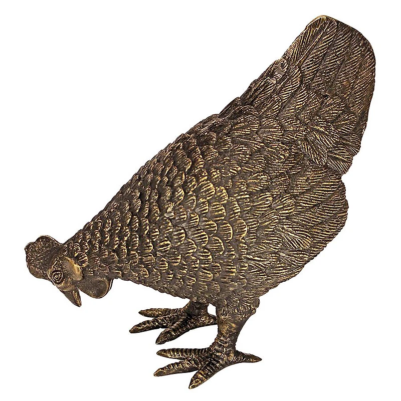 Design Toscano 9" Barnyard Hen Solid Cast Bronze Garden Statue