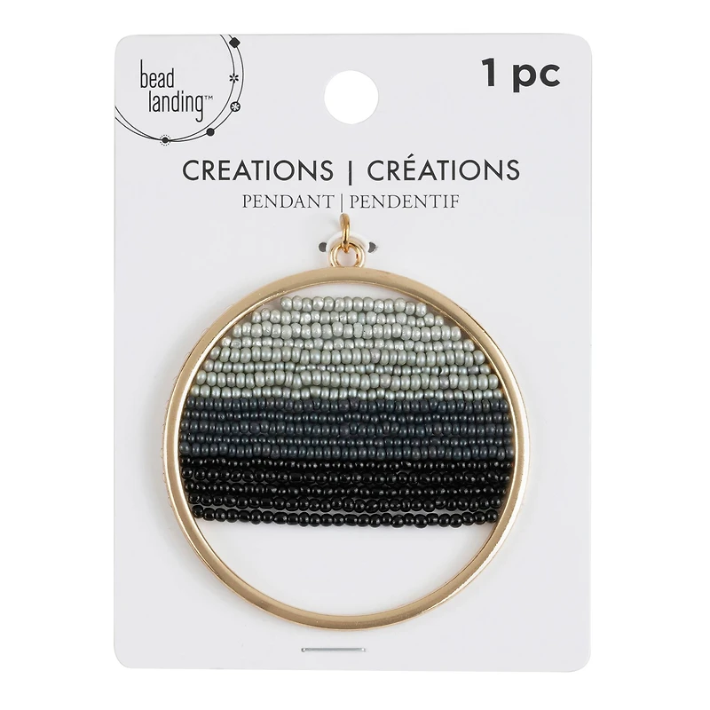 Creations Round Metal Pendant with Glass Beads by Bead Landing™