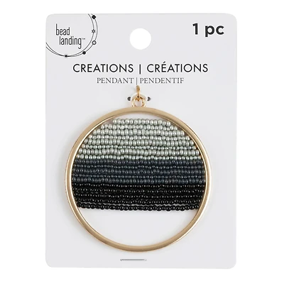 Creations Round Metal Pendant with Glass Beads by Bead Landing™