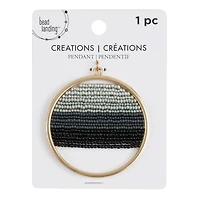 Creations Round Metal Pendant with Glass Beads by Bead Landing™