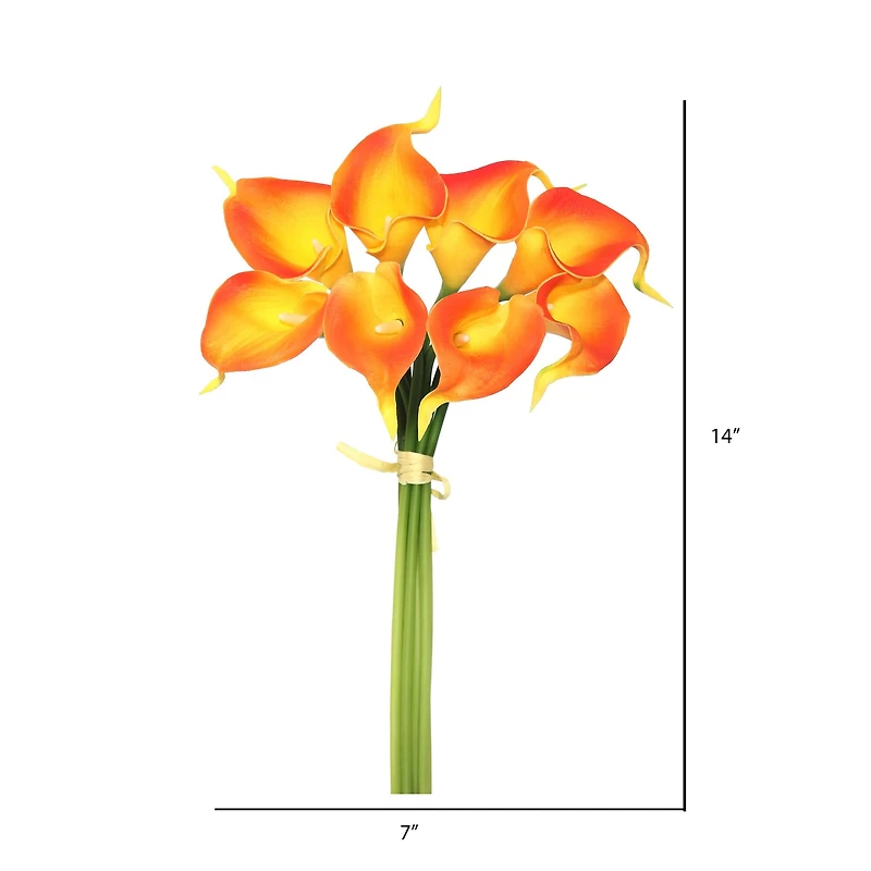 Orange Calla Lily Artificial Bundle