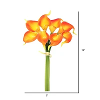 Orange Calla Lily Artificial Bundle