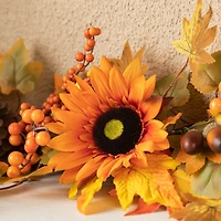 Glitzhome® 6ft. Fall Sunflower, Maple Leaf & Berry Garland