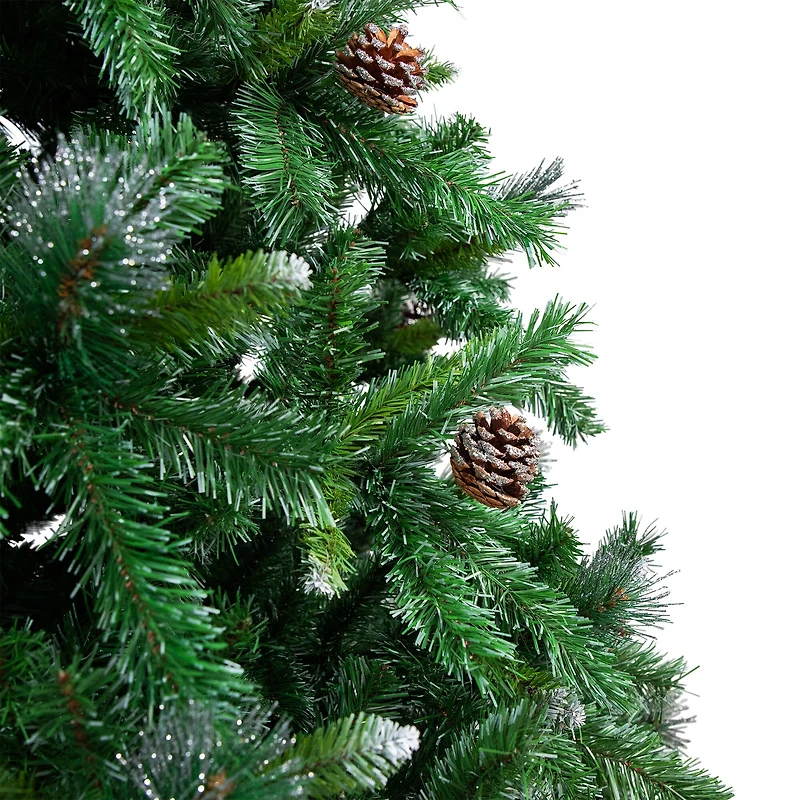 10ft. Unlit Two-Tone Buckeye Glittered Pine Artificial Christmas Tree