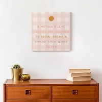 A Mother's Love Pink Check Canvas Wall Art