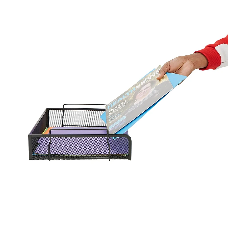 Mind Reader Stackable Metal Mesh Tray & Desk Document Organizer Set