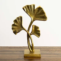15" Gold Leaf Sculpture Decorative Accent