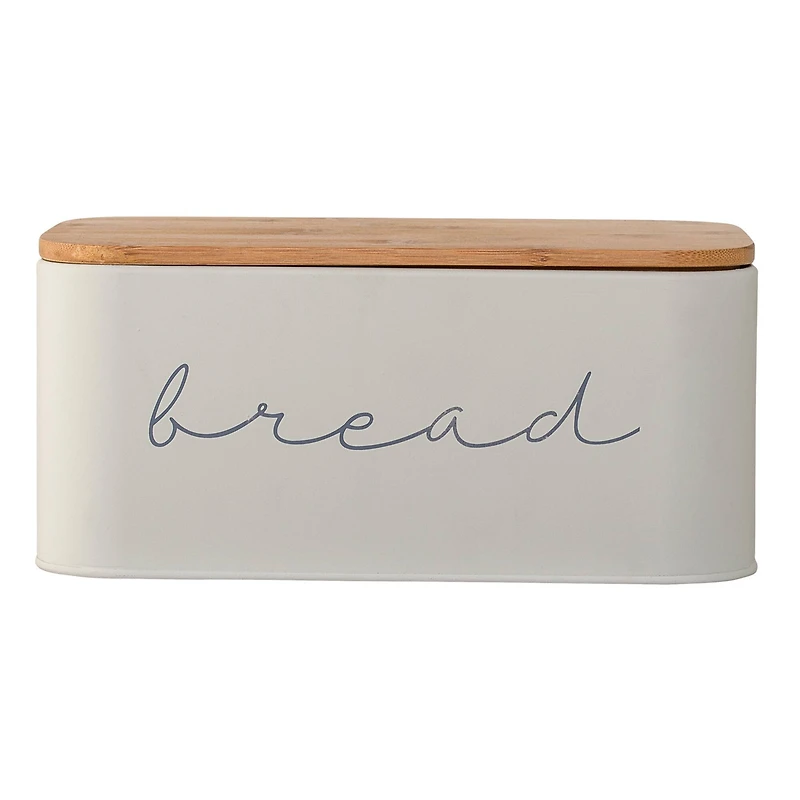 Hello Honey® 11.75" Metal Bread Bin with Bamboo Lid