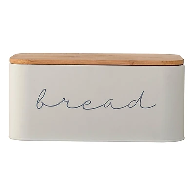 Hello Honey® 11.75" Metal Bread Bin with Bamboo Lid