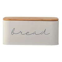 Hello Honey® 11.75" Metal Bread Bin with Bamboo Lid