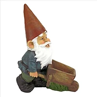 Design Toscano 12" Wheelbarrow Willie: Garden Gnome Statue