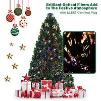 Costway 6ft. Fiber Optic Artificial Christmas Tree, LED Lights