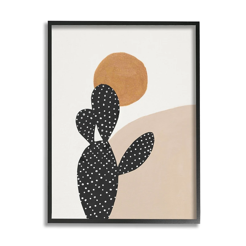 Stupell Industries Prickly Pear Terracotta Abstract Landscape Desert Sun in Frame Wall Art
