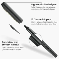 Arteza® Black Bold Tip Classic Felt Pens, 12ct.