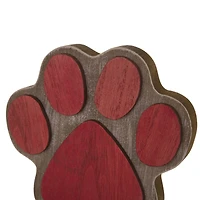 Glitzhome® 6.3" Red & Brown Paw Stocking Holder