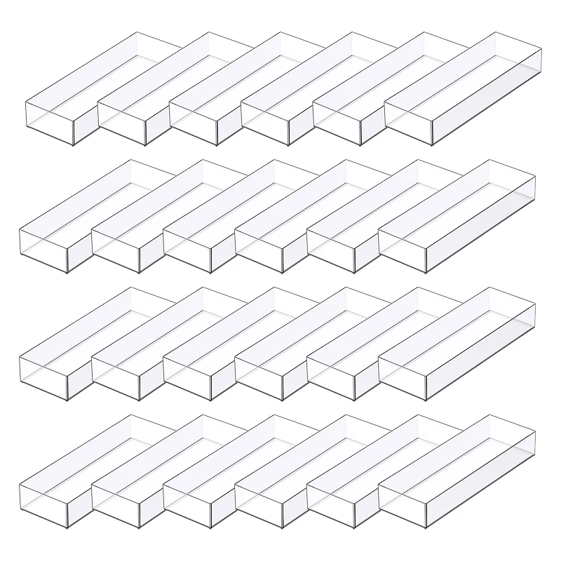 24 Pack: 12" x 4" Clear Stacking Storage Tray by Simply Tidy™