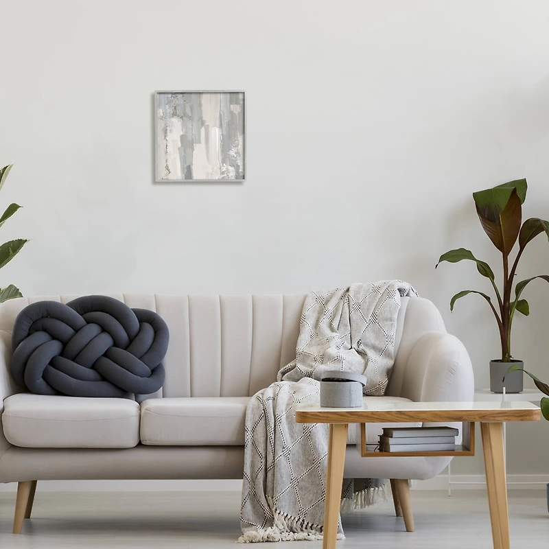 Stupell Industries Grey Brushed Abstract Arrangement Framed Giclee Art