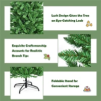 Costway 5ft. Pre-Lit Slim Pencil Fir Artificial Christmas Tree, Warm White LED Lights