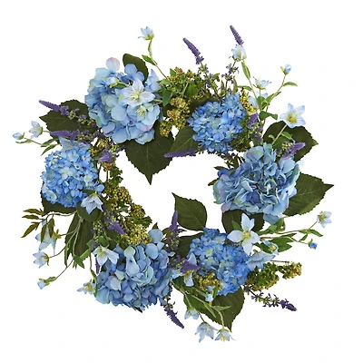 24” Blue Hydrangea Wreath
