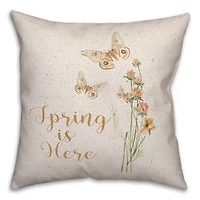 Butterfly Spring Here 18" x 18" Throw Pillow