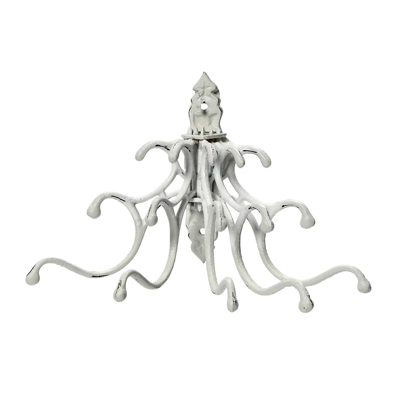 Hello Honey® 7.5" White Decorative Distressed Metal Wall Hook