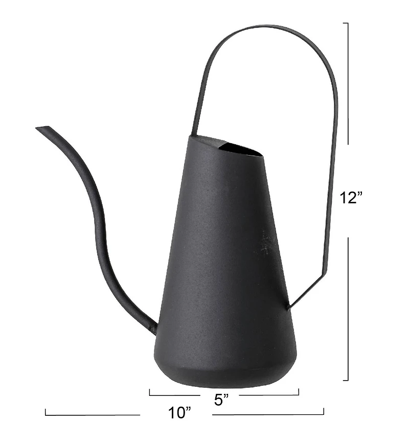 Hello Honey® 12" Black Metal Watering Can