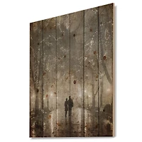 Designart - Couple Walking in Night Lights