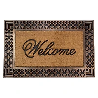 Gold & Natural Coir Welcome Doormat