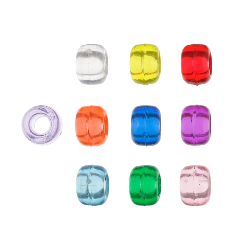 John Bead 9mm Transparent Pony Beads, 1,000ct