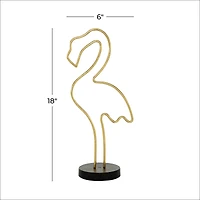 CosmoLiving by Cosmopolitan 18" Gold Contemporary Flamingo Sculpture