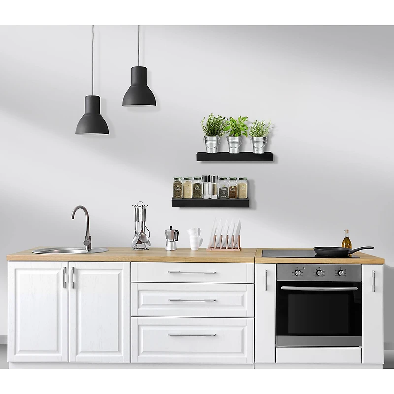 Sorbus Floating Faux Wood Shelf