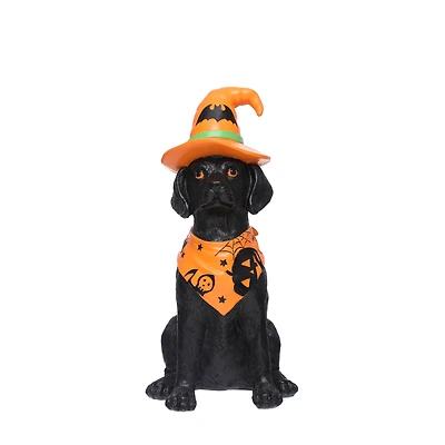 14" Sitting Dog with Witch Hat Tabletop Décor by Ashland®