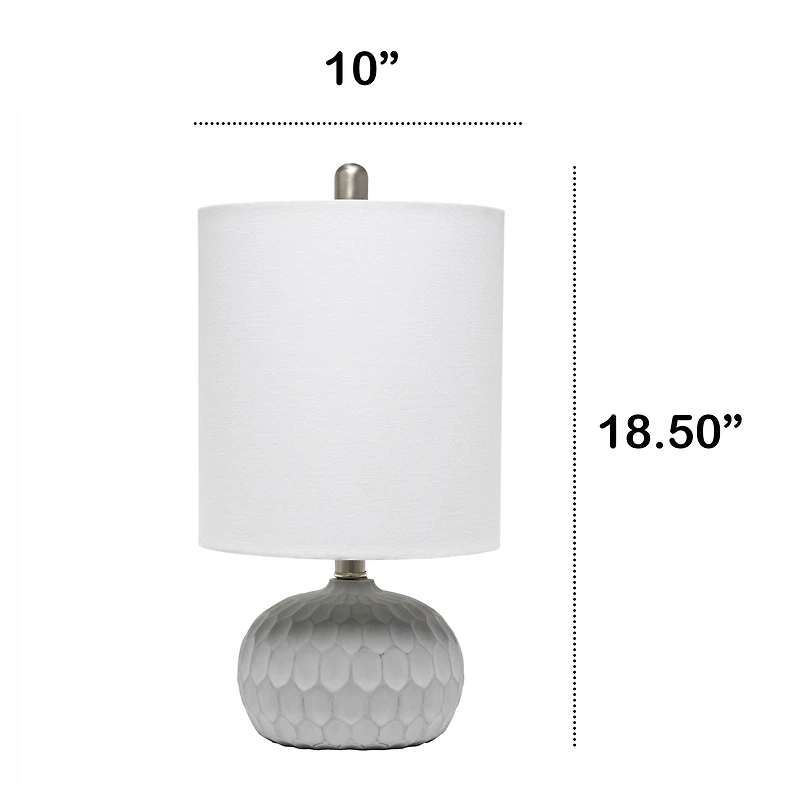 Lalia Home 19" Concrete Thumbprint Table Lamp with White Fabric Shade