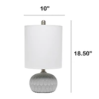 Lalia Home 19" Concrete Thumbprint Table Lamp with White Fabric Shade