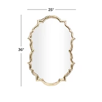 Gold Aluminum Contemporary Wall Mirror, 36" x 25" x 2"