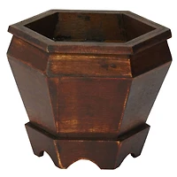 Wooden Hexagon Decorative Planter Set