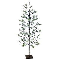 5ft. Pre-Lit Twig Tree, White LED Twinkle Lights