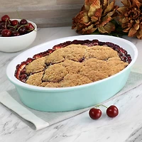 Martha Stewart 13" Mint Ceramic Oval Baker