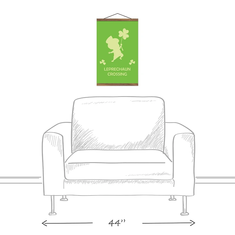 Leprechaun Crossing 12" x 18" Teak Hanging Canvas