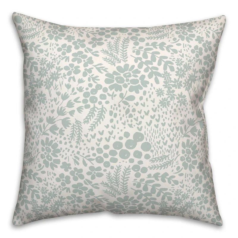 Dainty Floral Square Throw Pillow