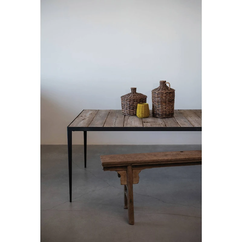 Hello Honey® 5.5" Mustard Hand-Woven Jute & Glass Votive Candle Holder