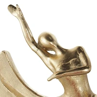 12" Gold Dancer Sculpture with Black Square Base