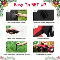 Glitzhome® 7ft. LED Lighted Santa Claus Pickup Truck Inflatable Décor