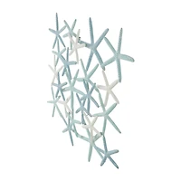 Light Blue Metal Overlapping Starfish Wall Décor